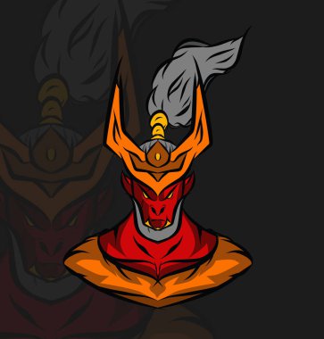 Vampire evil creature logo mascot on Halloween festival. Vector illustration.