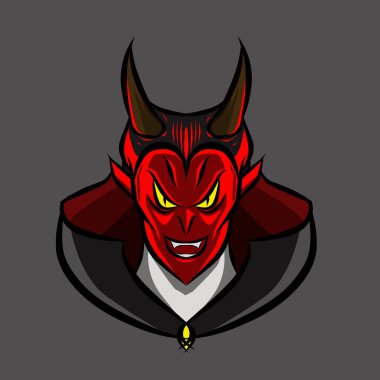 Vampire evil creature logo mascot on Halloween festival. Vector illustration.