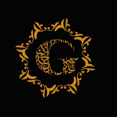 Alfabe Arapça yazı tipi harf logosu tasarım sanatı grafiği