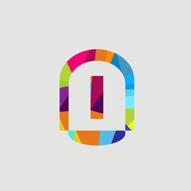 Alfabe rengarenk yazı tipi harfi logo tasarım sanatı grafiği