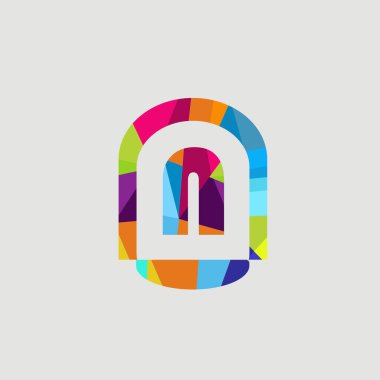 Alfabe rengarenk yazı tipi harfi logo tasarım sanatı grafiği