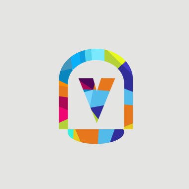 Alfabe rengarenk yazı tipi harfi logo tasarım sanatı grafiği