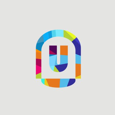 Alfabe rengarenk yazı tipi harfi logo tasarım sanatı grafiği