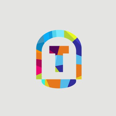 Alfabe rengarenk yazı tipi harfi logo tasarım sanatı grafiği