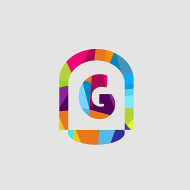 Alfabe rengarenk yazı tipi harfi logo tasarım sanatı grafiği