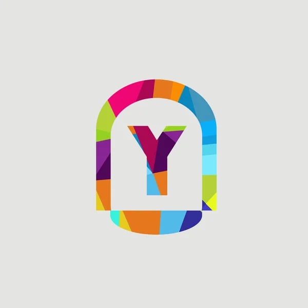 Yアルファベットのカラフルなフォント文字タイポグラフィのロゴデザインアートグラフィック — ストック写真