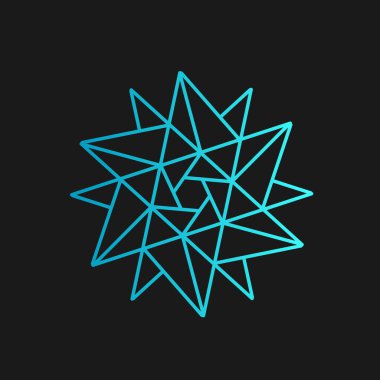 Kar elması çizgisi elmas yıldız logosu tasarımı tarzı  