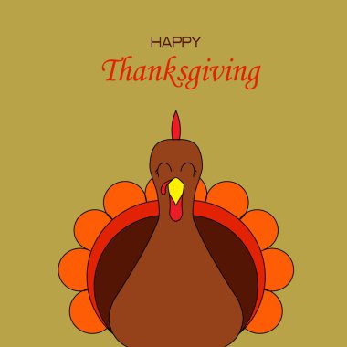 Şükran Günü kartpostalının duvar kağıdı tasarımında hindi kuşu logosu var.