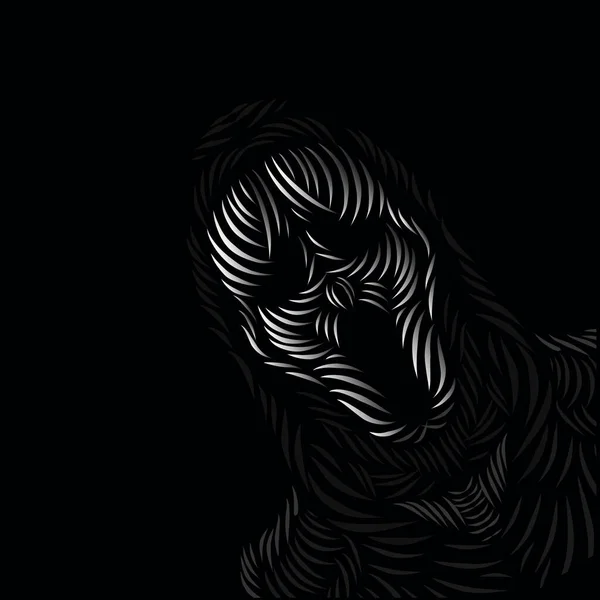 Death Angel Grim Reaper Line Pop Art Portrait Logo Colorful — Wektor stockowy