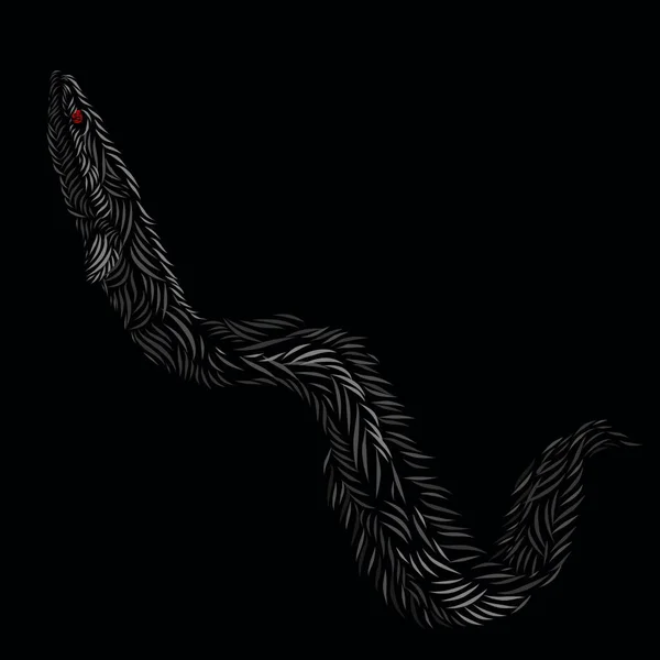 ขาวเง นปลาไหลสายป อปอาร ตโลโก ภาพวาดการออกแบบท นหล — ภาพเวกเตอร์สต็อก