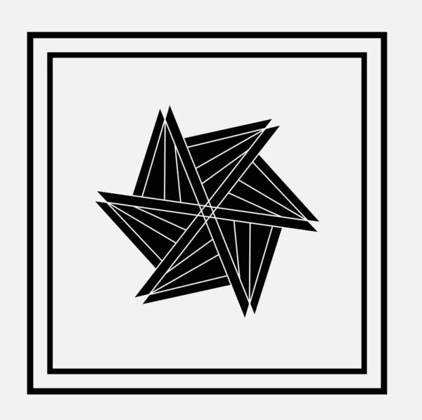 Die Linie Snow Diamond Star Logo Design Style — Stockvektor