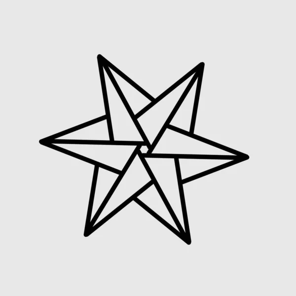 Linje Snö Diamant Stjärna Logotyp Design Stil — Stock vektor