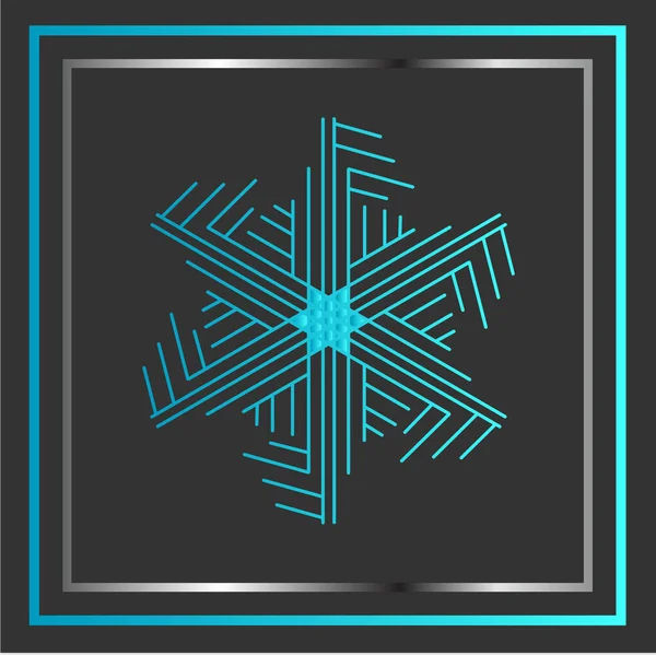 Linha Neve Diamante Estrela Logotipo Design Estilo — Vetor de Stock