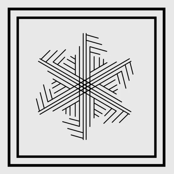 Die Linie Snow Diamond Star Logo Design Style — Stockvektor