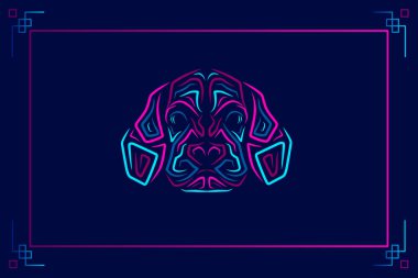 Renkli köpek yüzü logosu, vektör illüstrasyonu