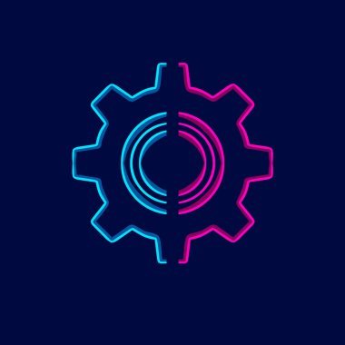 renkli dişli logosu, vektör illüstrasyonu