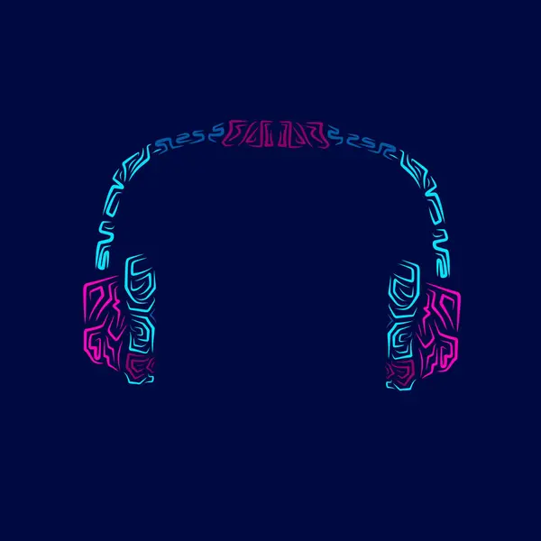 Colorful Headphones Icon Vector Illustration — Stock Vector