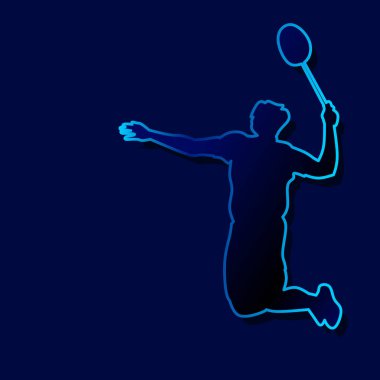 badminton player silhouette vector background