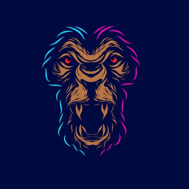 Aslan başının vektör illüstrasyonu.
