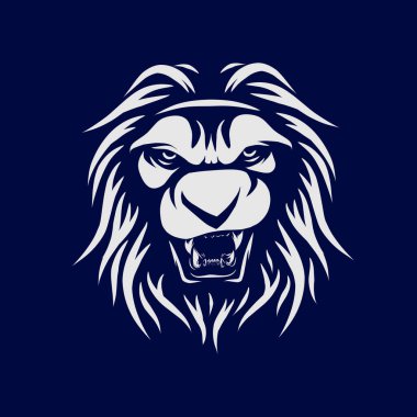 Aslan başlı maskot logo vektör tasarım şablonu