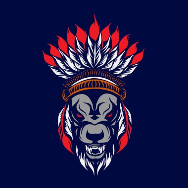 Tüylü bir köpek kafası olan logo.