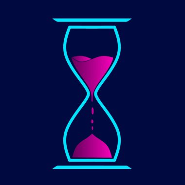 Kum saati, soyut logo tasarımı, vektör illüstrasyonu