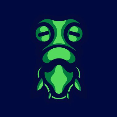 Deniz kaplumbağası, soyut logo tasarımı, vektör çizimi