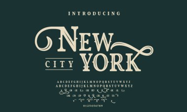 font alphabet Vintagenew york Victorian typeface decorative Font clipart