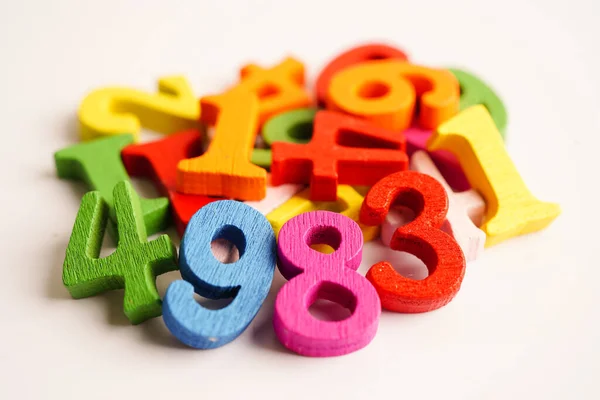 Nombre Cubes Blocs Bois Pour Apprentissage Mathématiques Concept Mathématiques Éducation — Photo