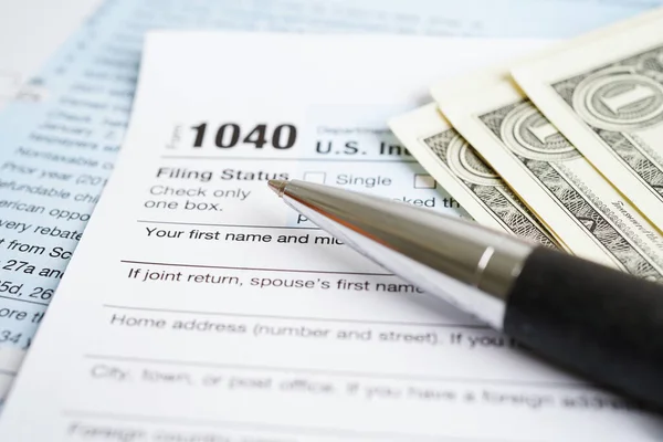 Налоговая Форма 1040 Возврат Подоходного Налога Населения Концепция Финансирования Бизнеса — стоковое фото