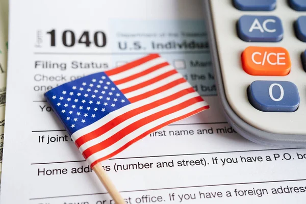 Податкова Форма 1040 Окремі Прибуткові Податки Повернення Концепція Бізнес Фінансів — стокове фото
