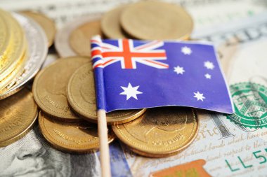 Avustralya bayraklı para yığını, finans bankacılığı konsepti