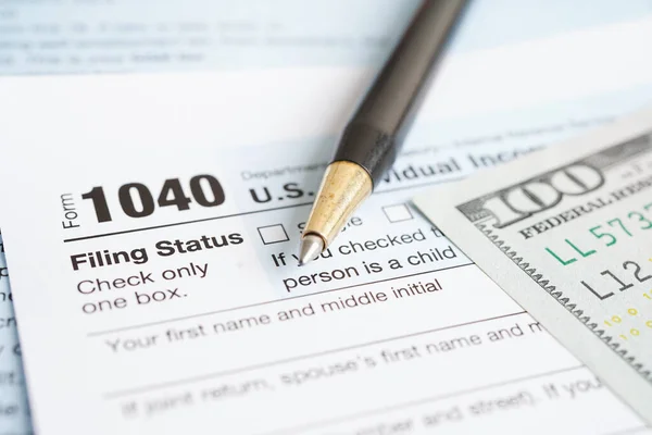 Daňový Formulář 1040 Usa Individuální Přiznání Dani Příjmu Koncepce Podnikového — Stock fotografie
