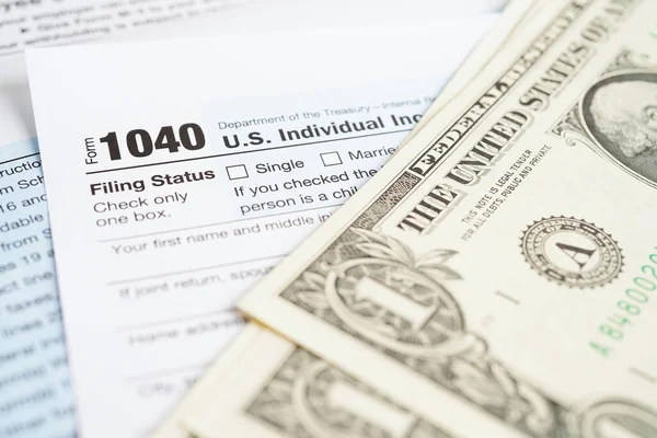Formulaire Fiscal 1040 États Unis Déclaration Revenus Des Particuliers Concept — Photo