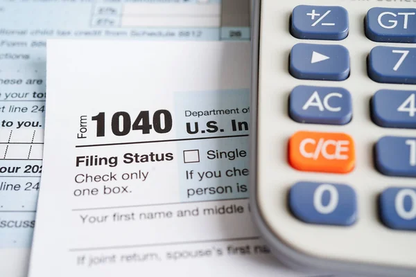 Налоговая Форма 1040 Возврат Подоходного Налога Населения Концепция Финансирования Бизнеса — стоковое фото