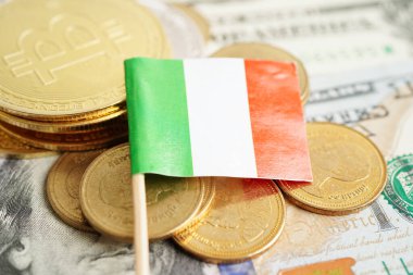 Black stethoscope on Italy flag background, Business and finance concept.