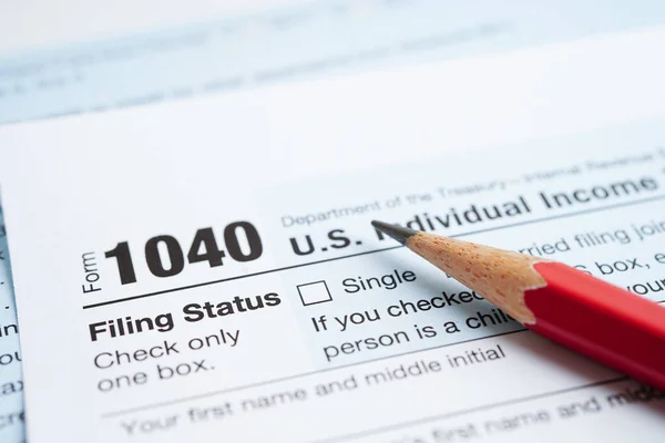 Daňový Formulář 1040 Usa Individuální Přiznání Dani Příjmu Koncepce Podnikového — Stock fotografie