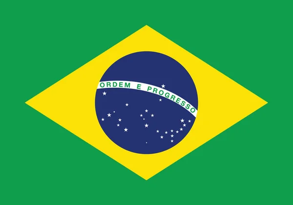 Brasile Bandiera Nazionale Simbolo Ufficiale Bandiera Vettoriale Illustrazione — Vettoriale Stock