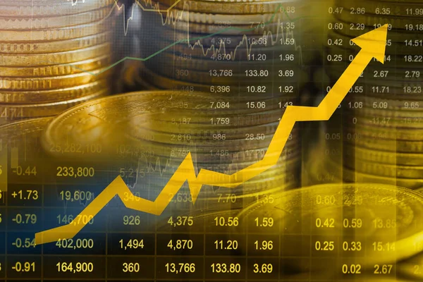 Tőzsdefinanszírozási Üzletág Amerikai Dollárbankjegyekkel Gazdasági Trend Grafikon Digitális Technológia — Stock Fotó