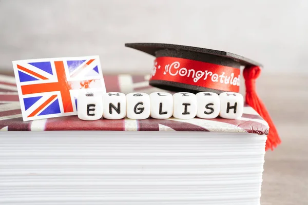 English Book Graduate Hat Learning Tutorial Foreign Igner — Stock fotografie