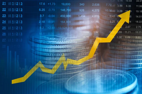 Tőzsdei Finanszírozás Üzleti Gazdasági Trend Grafikon Digitális Technológia — Stock Fotó