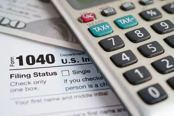 Податкова Форма 1040 Окремі Прибуткові Податки Повернення Концепція Бізнес Фінансів — стокове фото