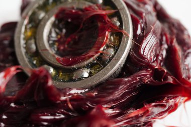 Yağ ve bilye, kırmızı mükemmel su direnci sentetik lityum kompleksi hareket yolu ve otomotiv ve endüstriyel kayganlaştırma için makine yağı.