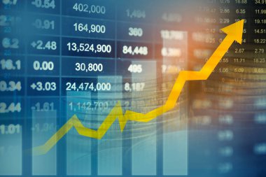 Stock market finance business, economy trend graph digital technology.