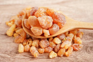 Frankincense or olibanum aromatic resin used in incense and perfumes. clipart