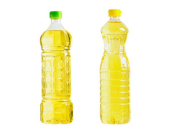 Botol Gelas Minyak Sayur Diisolasi Latar Belakang Putih Makanan Sehat — Stok Foto