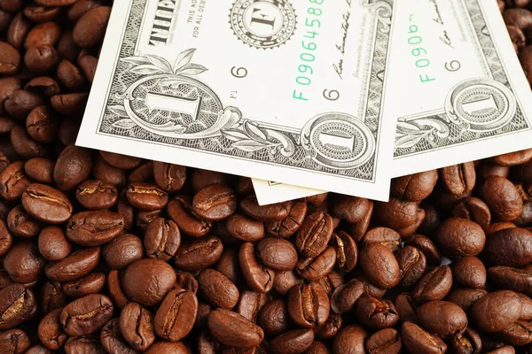 Dollar Banknotes Coffee Beans Shopping Online Export Import Stock Image