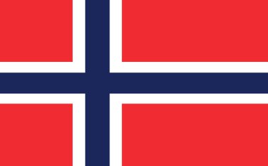 Norveç ulusal bayrak sembolü, bayrak vektör illüstrasyonu. 