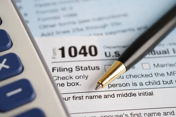 Formulario Fiscal 1040 Declaración Individual Del Impuesto Sobre Renta Concepto — Foto de Stock