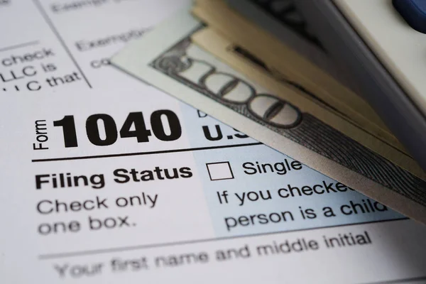 Modulo Fiscale 1040 Stati Uniti Dichiarazione Dei Redditi Individuale Concetto — Foto Stock